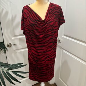 Michael Kors red zebra print dress size Small
